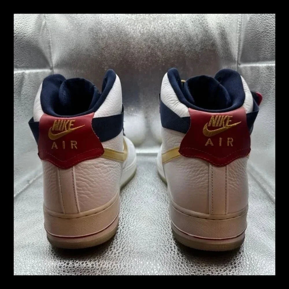 Size 12 Nike Air‎ Force 1 Premium High White USA Team Olympic Shoes 525317-100